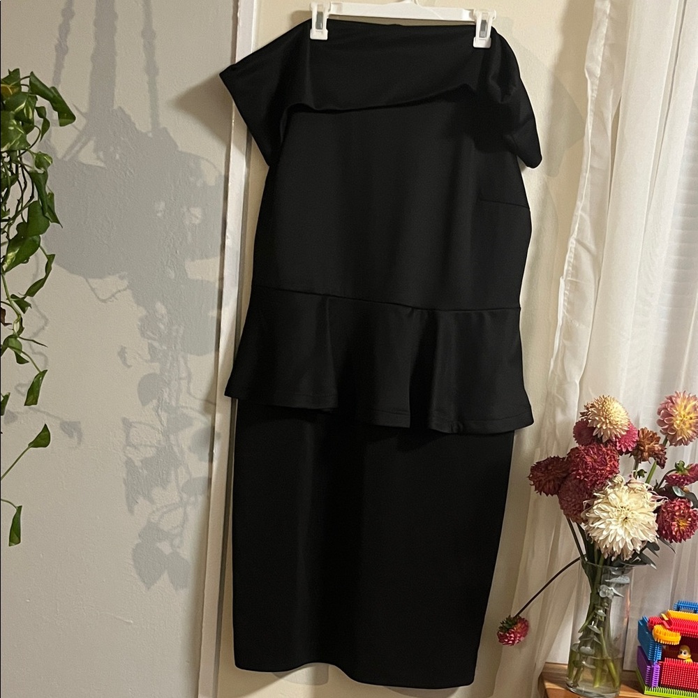 Ashley Stewart Black Off-Shoulder Dress